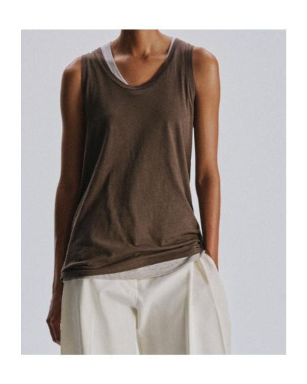 The Row Brown Crew-Neck Tank Top