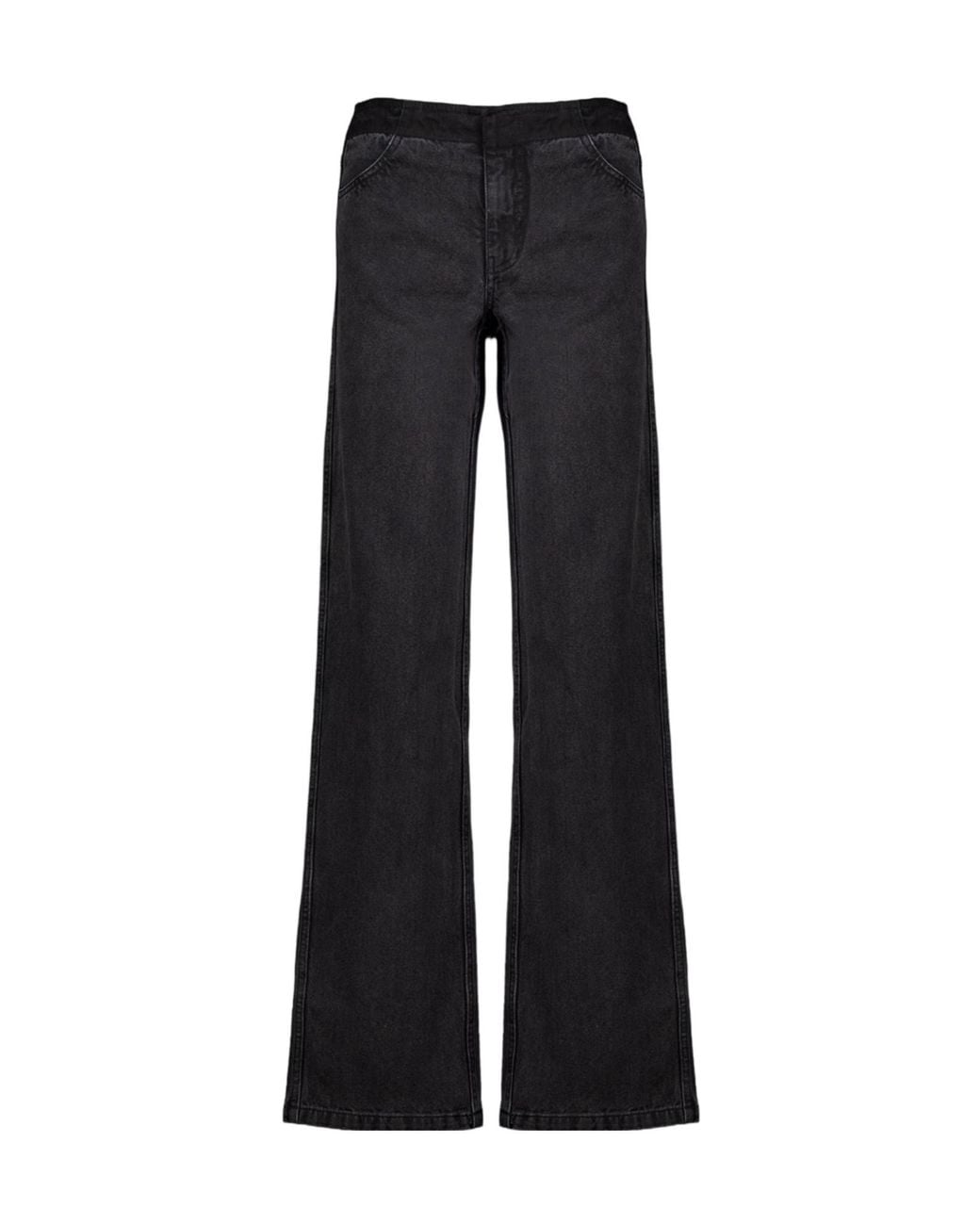 Christopher Esber Black Deconstructed Wide-Leg Jeans
