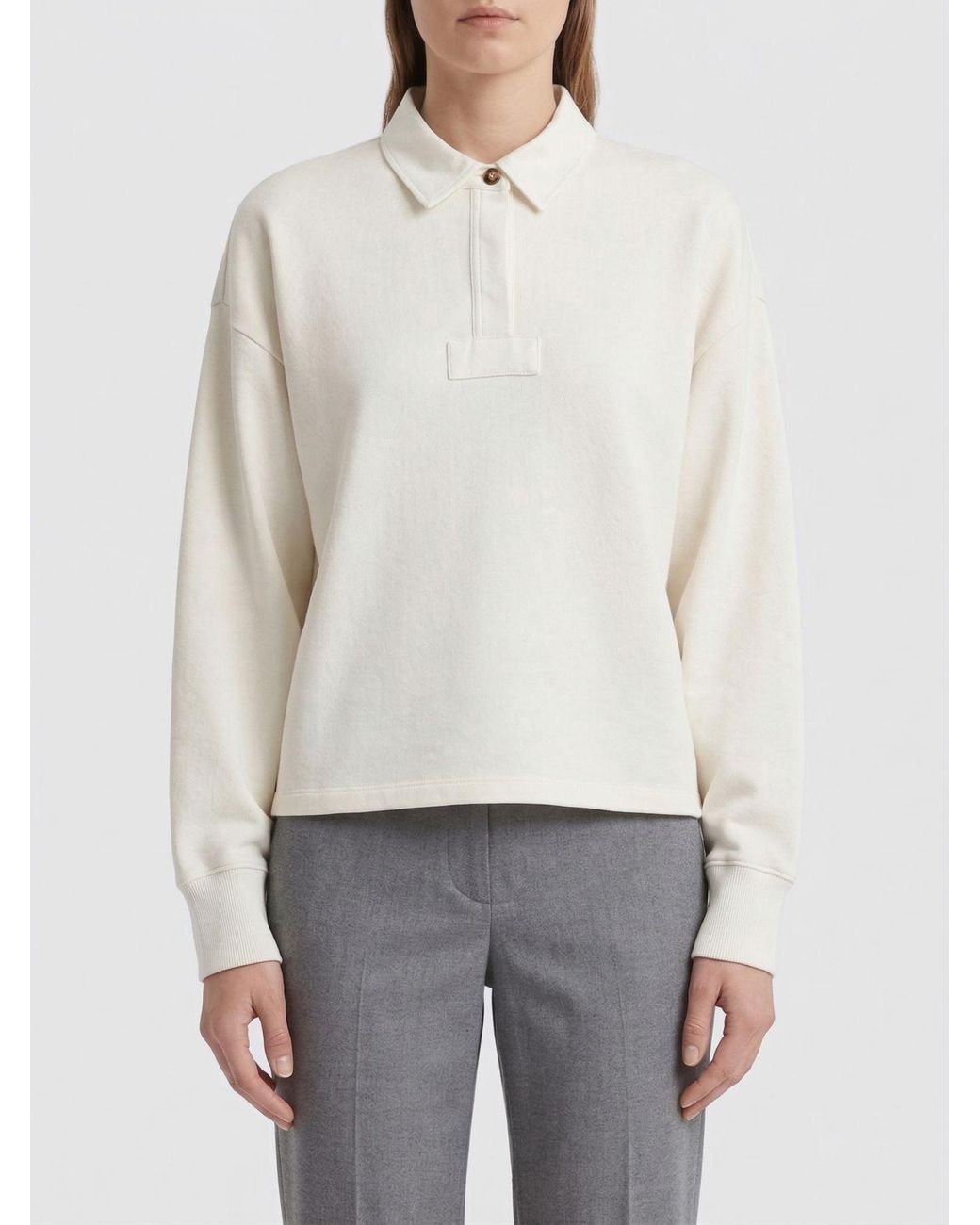 Rag & Bone White Oversized Polo Sweatshirt