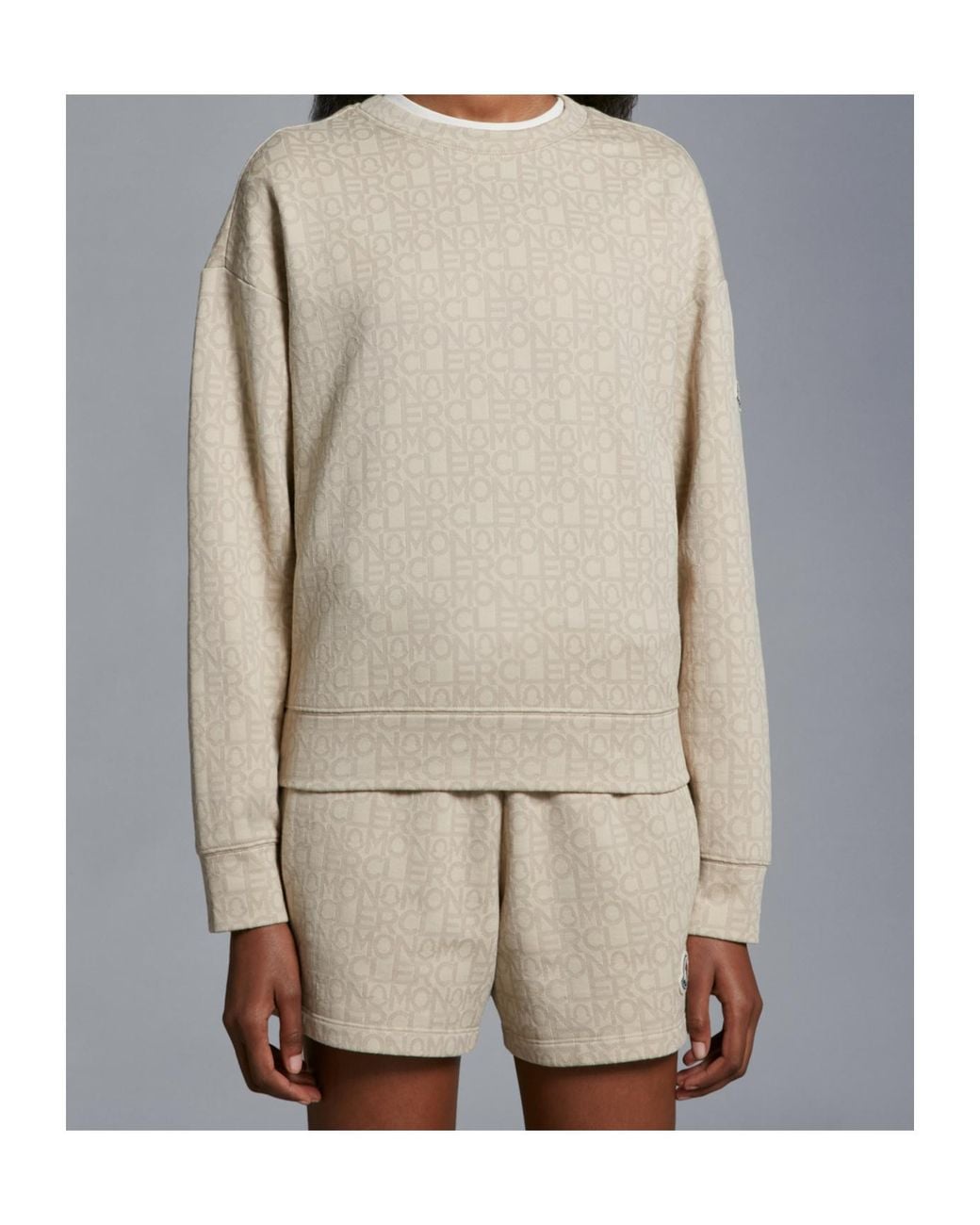 Moncler Natural Monogram Jacquard Oversized Sweatshirt