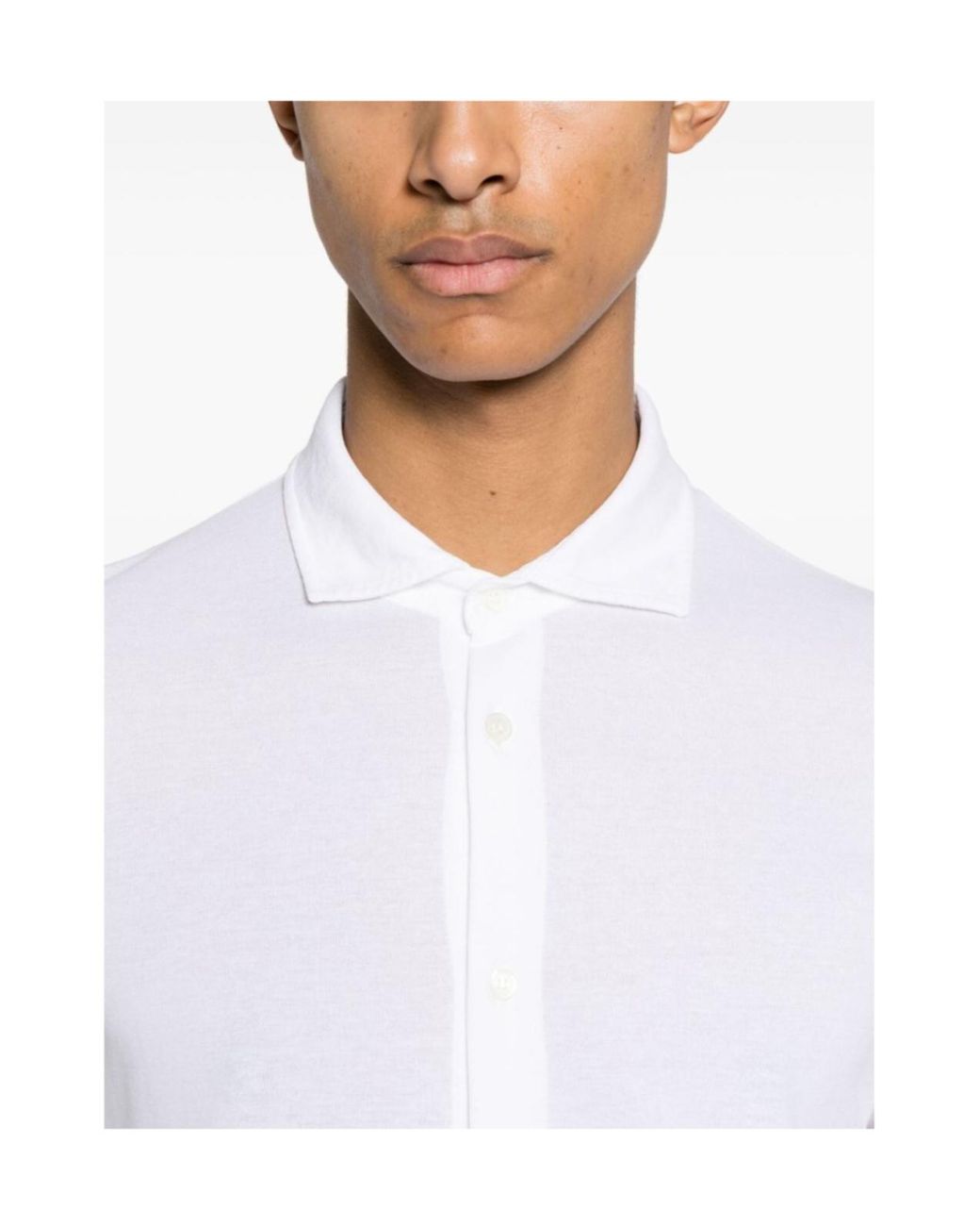 Zanone White Classic-Collar Cotton Shirt for men