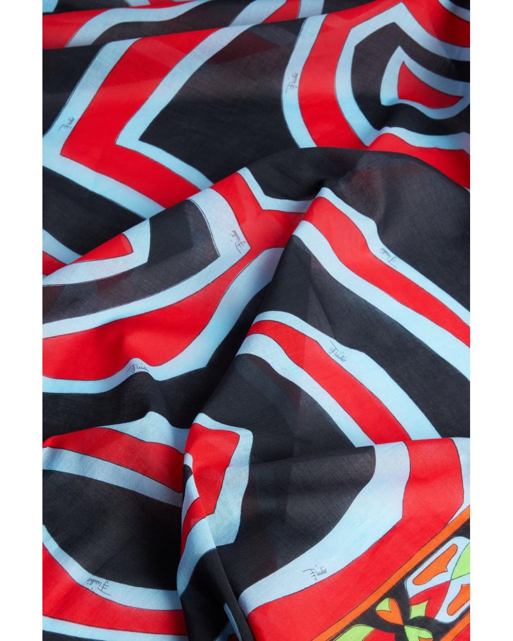 Emilio Pucci Red Labirinto Print Cotton Sarong