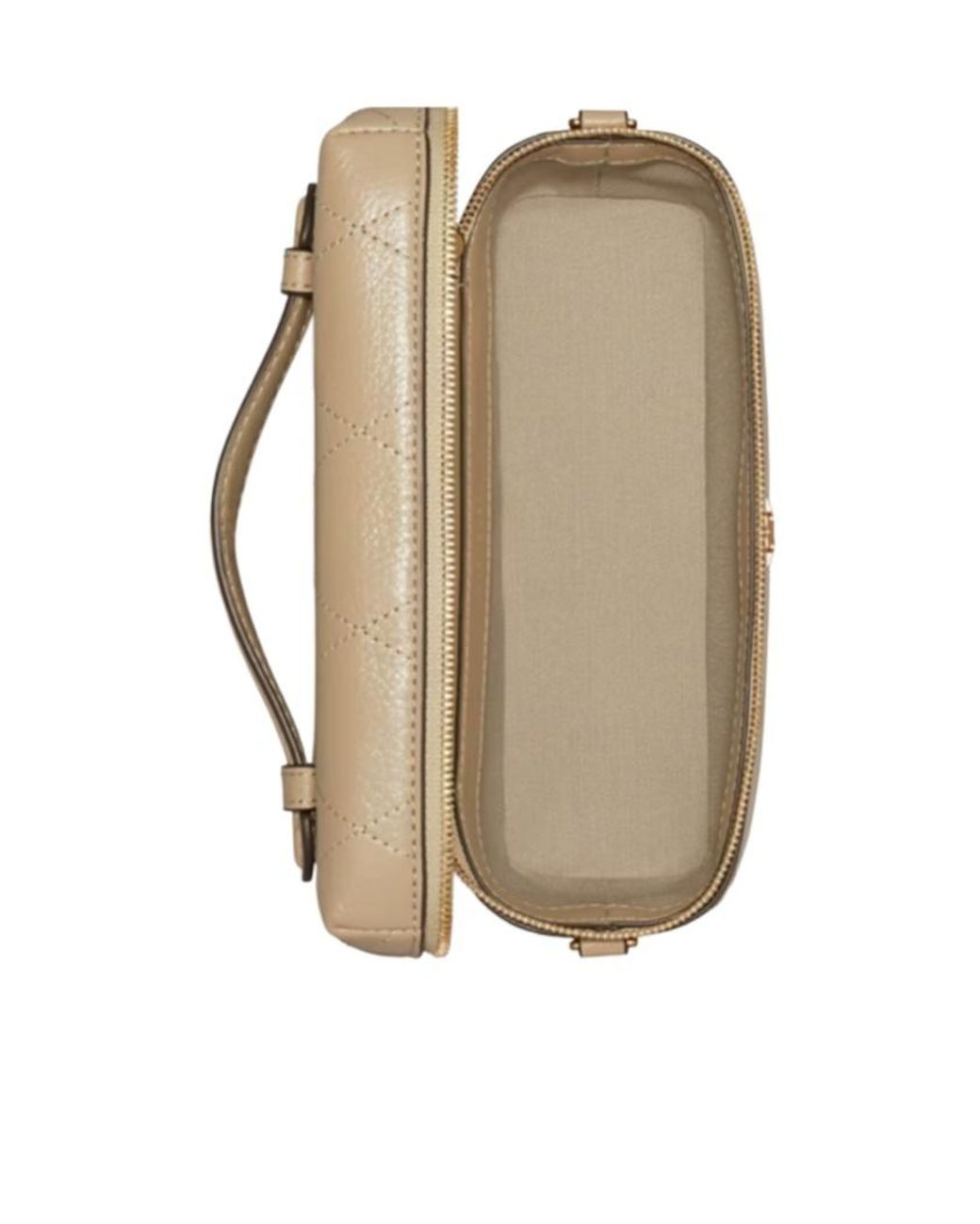 Tory Burch Natural Charlie Quilted Vanity Case