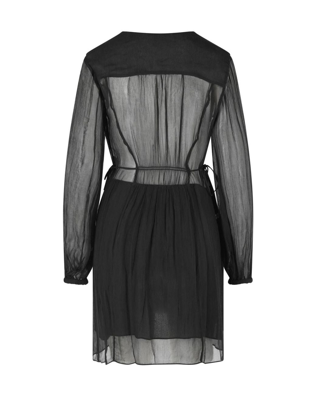 Isabel Marant Black 'Loriena' Dress With V-Neck And All-Over Print