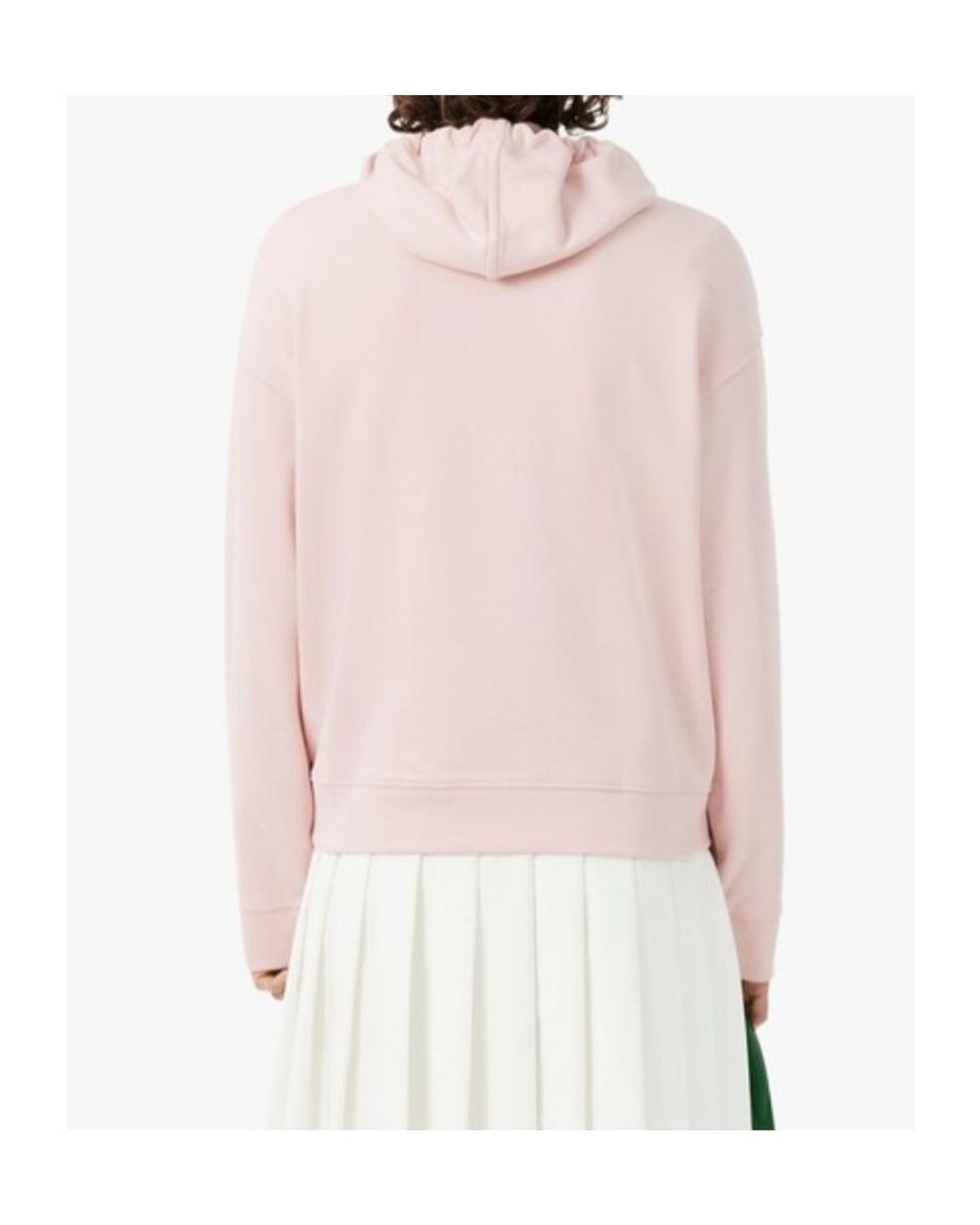 Lacoste Pink Badge Accent Fleece Hoodie