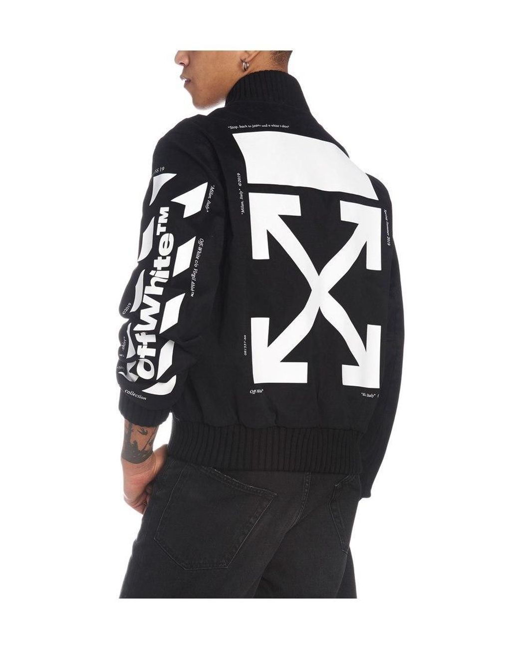 Off-White c/o Virgil Abloh Black Arrow Logo Bomber Jacket for men