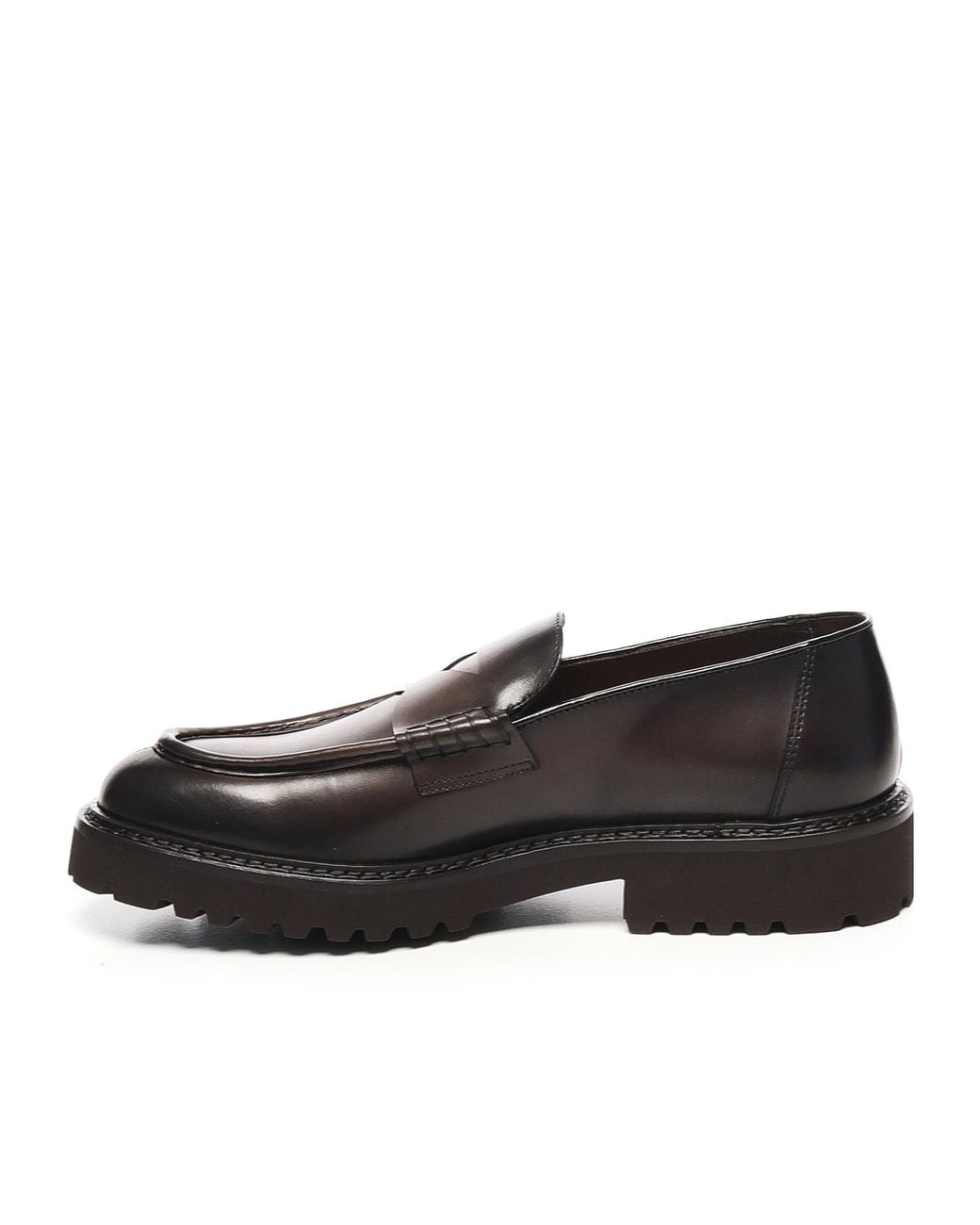 Doucal's Black Penny Slit Loafers for men