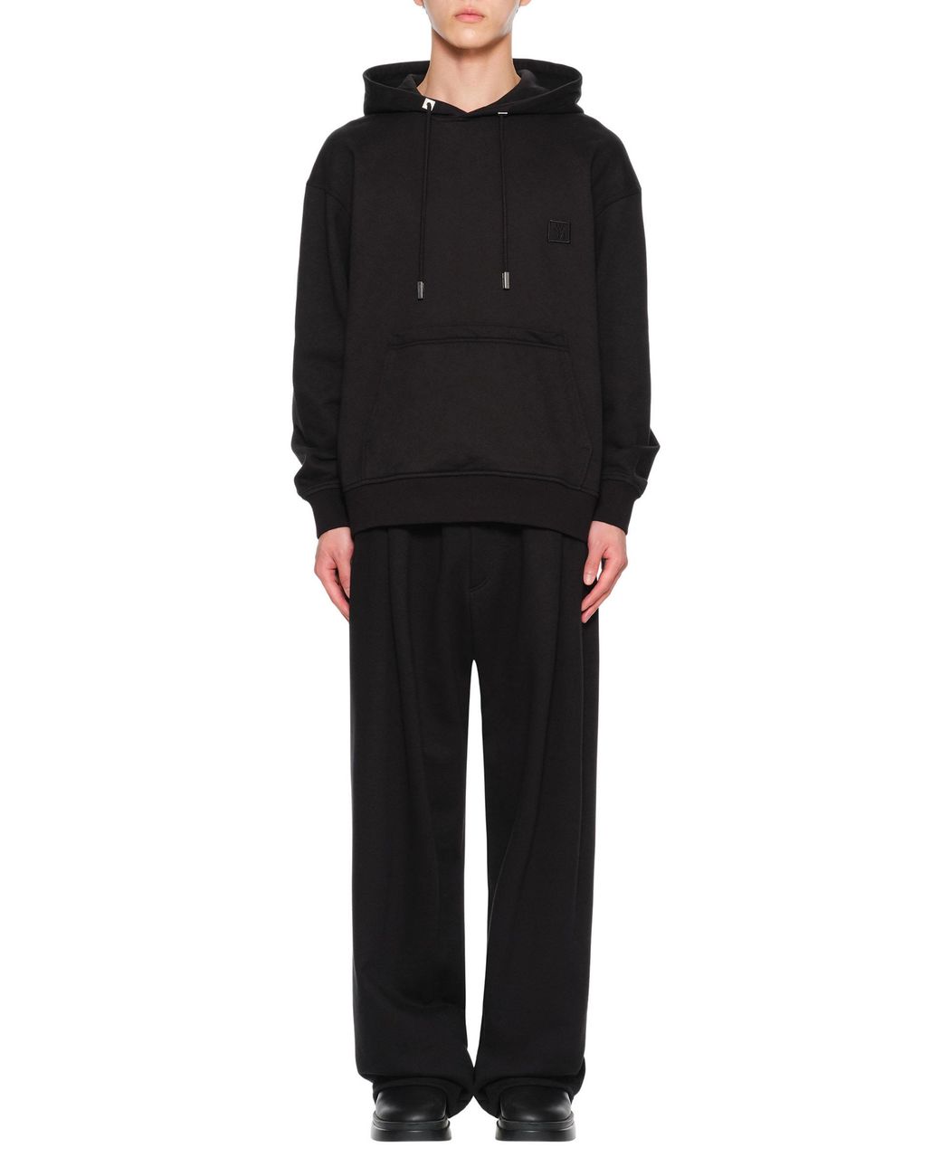 Wooyoungmi Black Floral Motif Hoodie for men