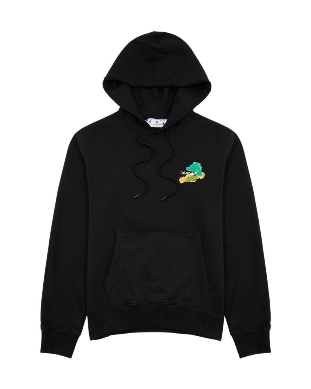 Off-White c/o Virgil Abloh Black Brush Arrow Cotton Hoodie for men
