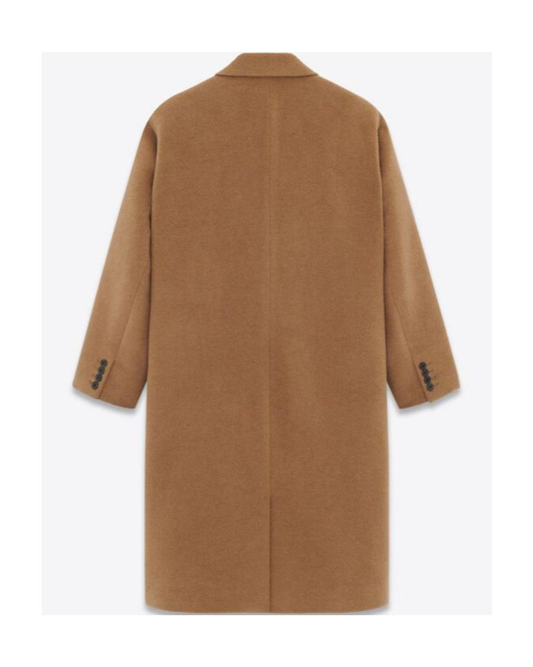 Saint Laurent Brown Single-Breasted Wool Coat for men
