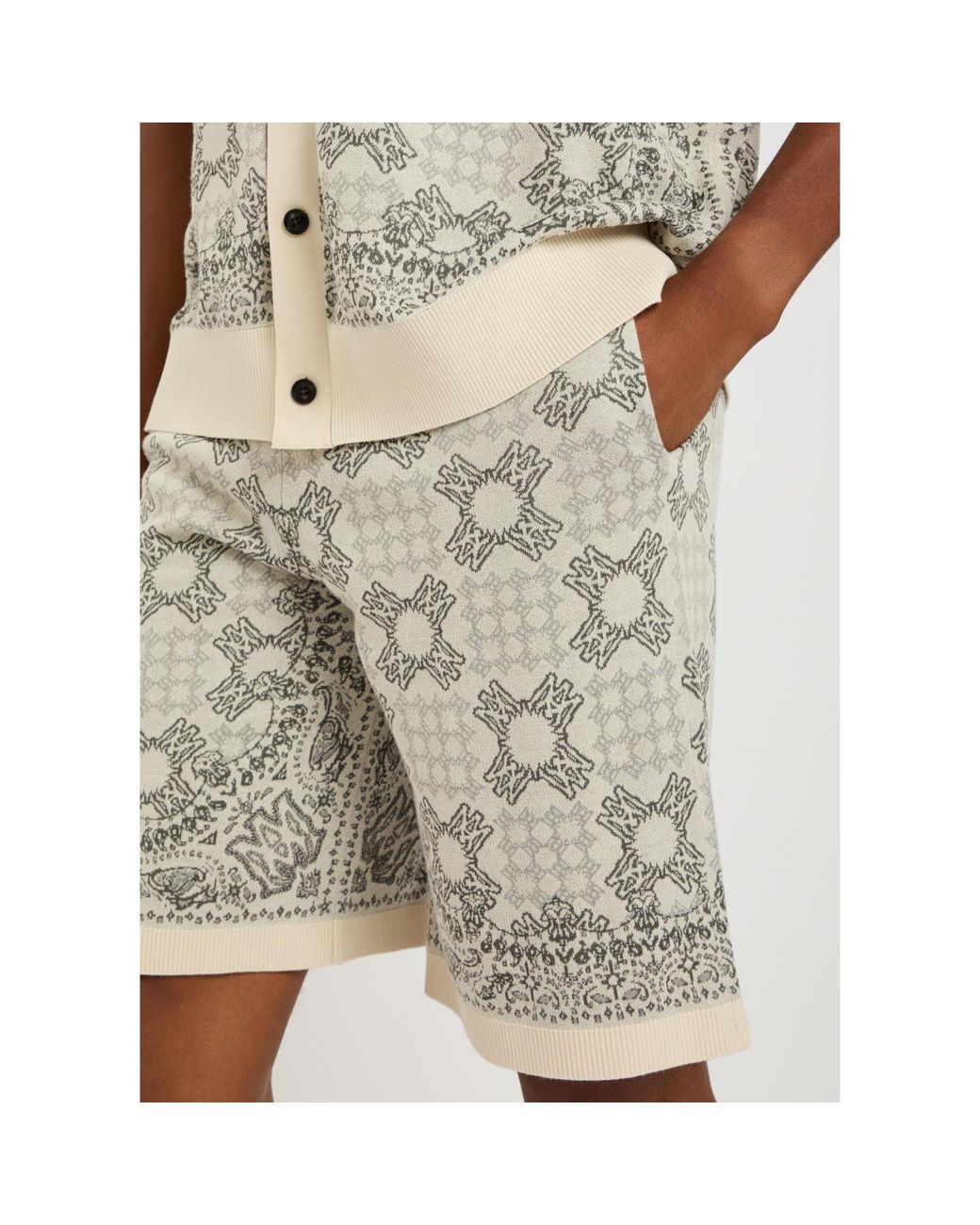 Amiri Gray Simple Cotton Mixed Shorts for men