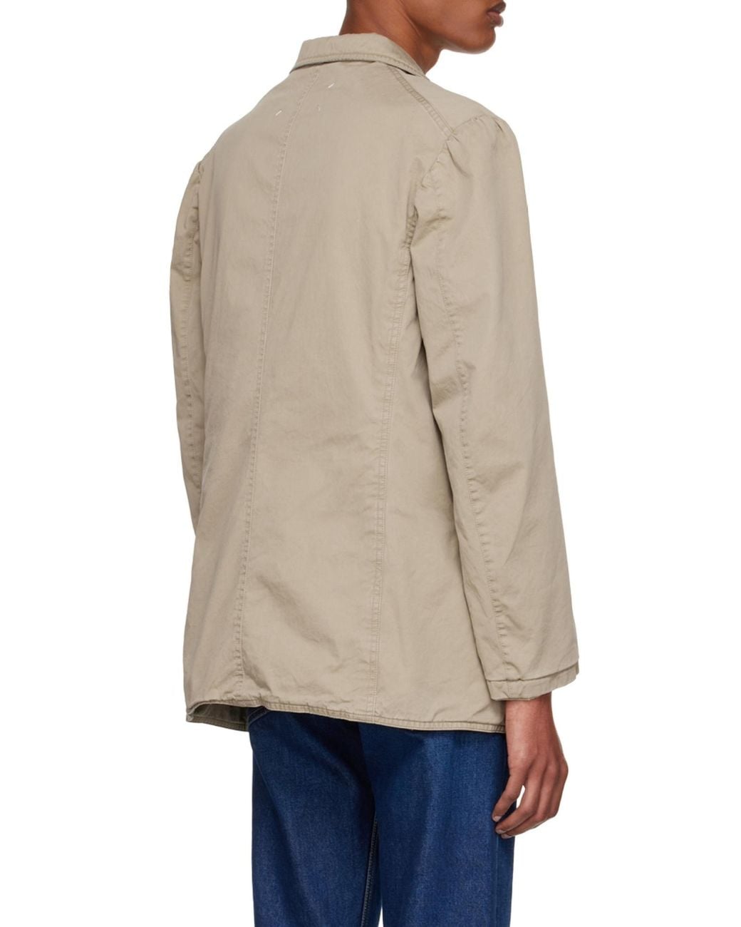 Maison Margiela Natural Notched-Lapels Single-Breasted Blazer for men