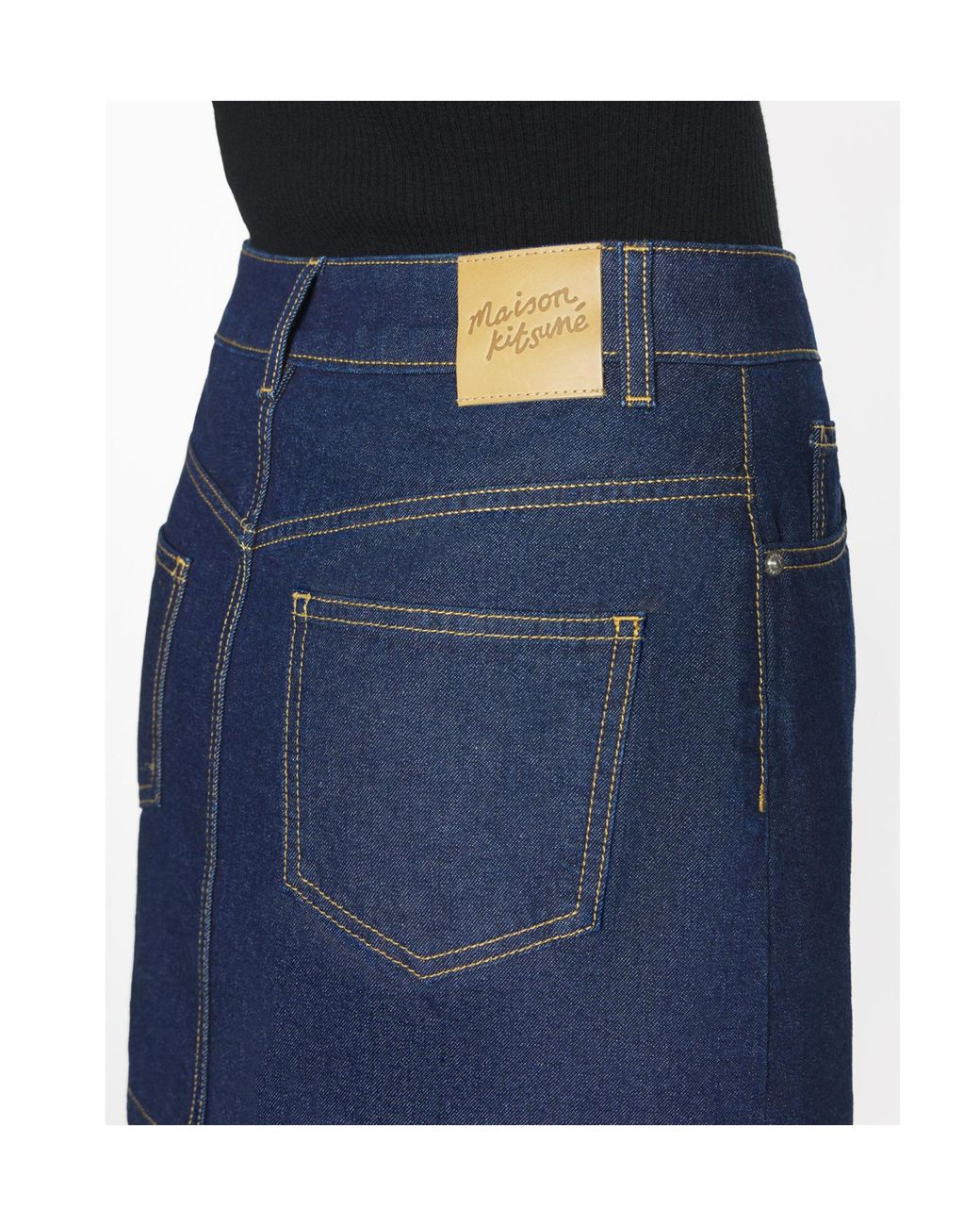 Maison Kitsuné Blue Maison Kitsuné A-Line Denim Skirt