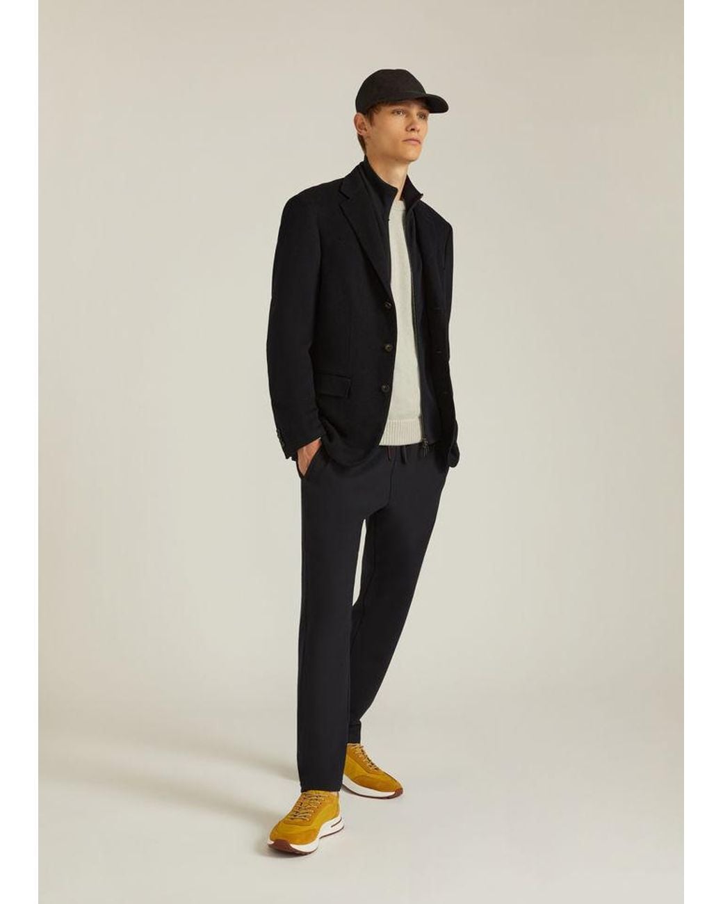 Loro Piana Blue Single-Breasted Cashmere Blazer for men