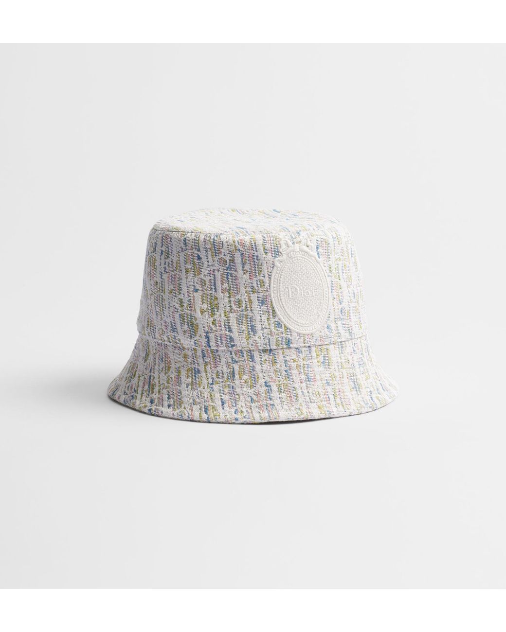 Dior White Oblique Pastel Teddy-D Small Brim Bucket Hat