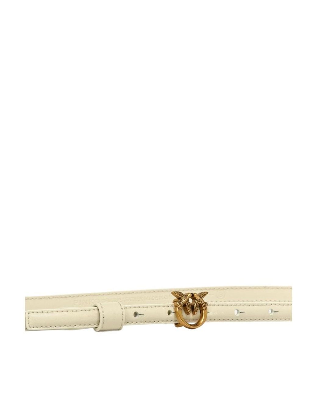 Pinko White Love Bird Buckle Belt
