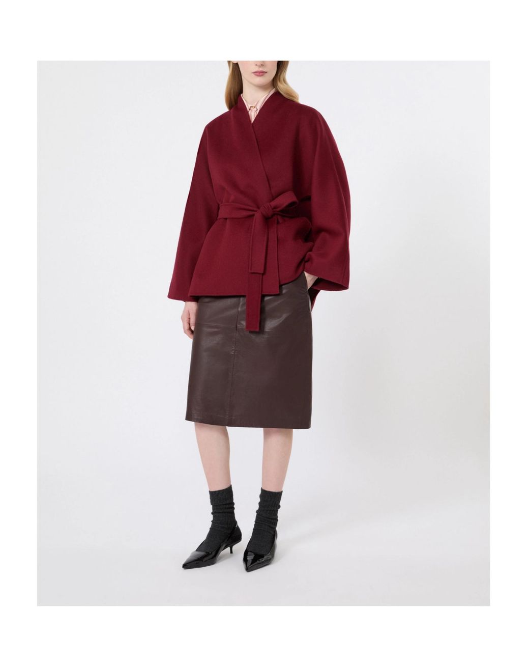 Max Mara Brown Studio Panelled Midi Skirt