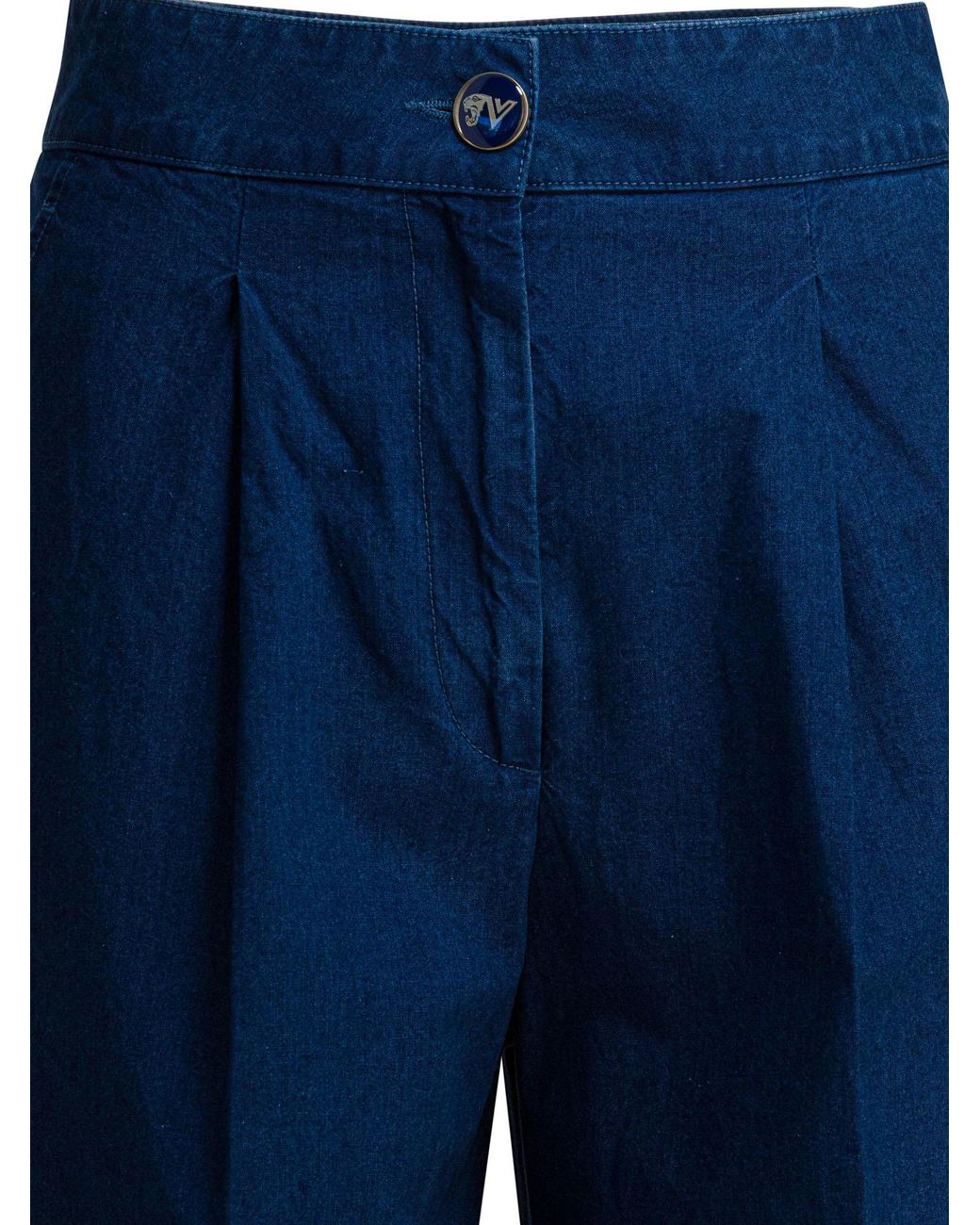 Valentino Blue Button Detailed Straight Leg Jeans