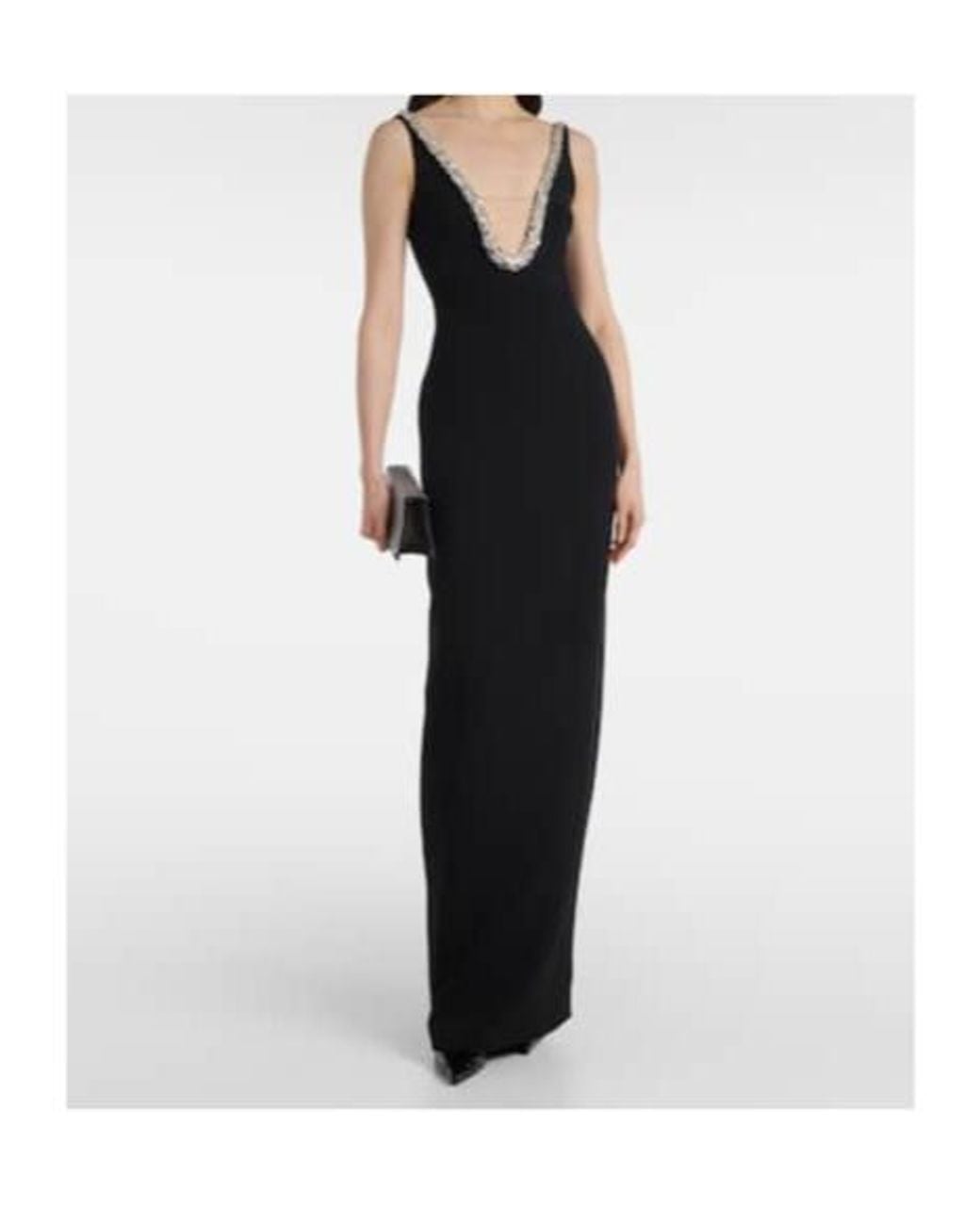 David Koma Black Crystal-Embellished Cady Gown