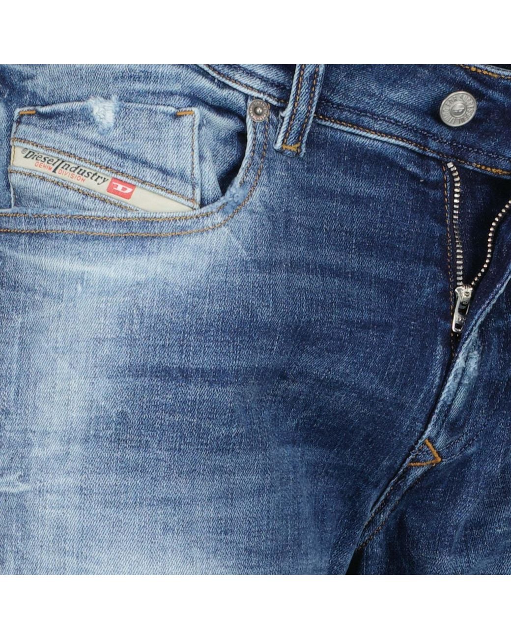 DIESEL Blue Faded-Wash Slim-Fit Jeans for men