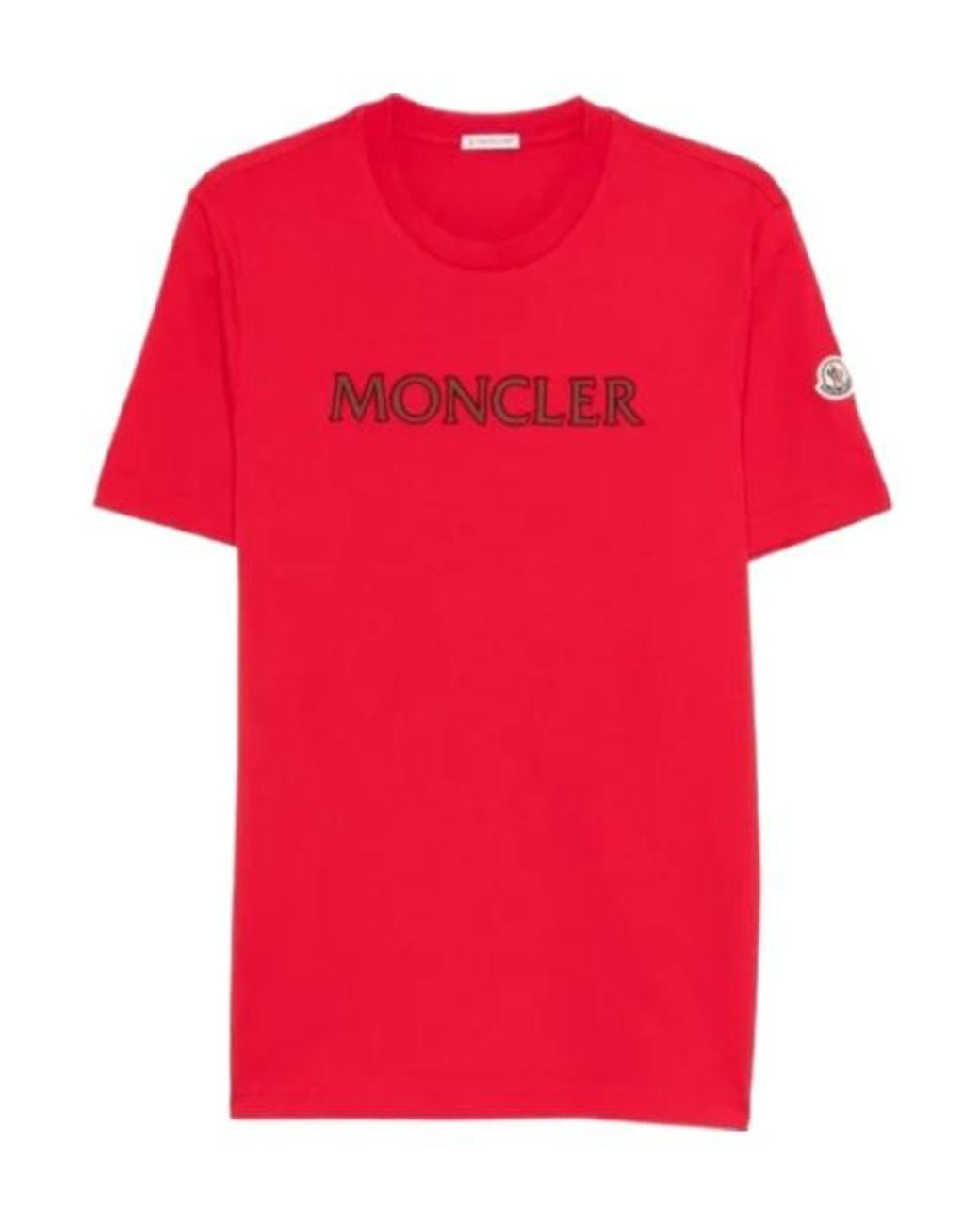 Moncler Red Logo-Detail T-Shirt for men