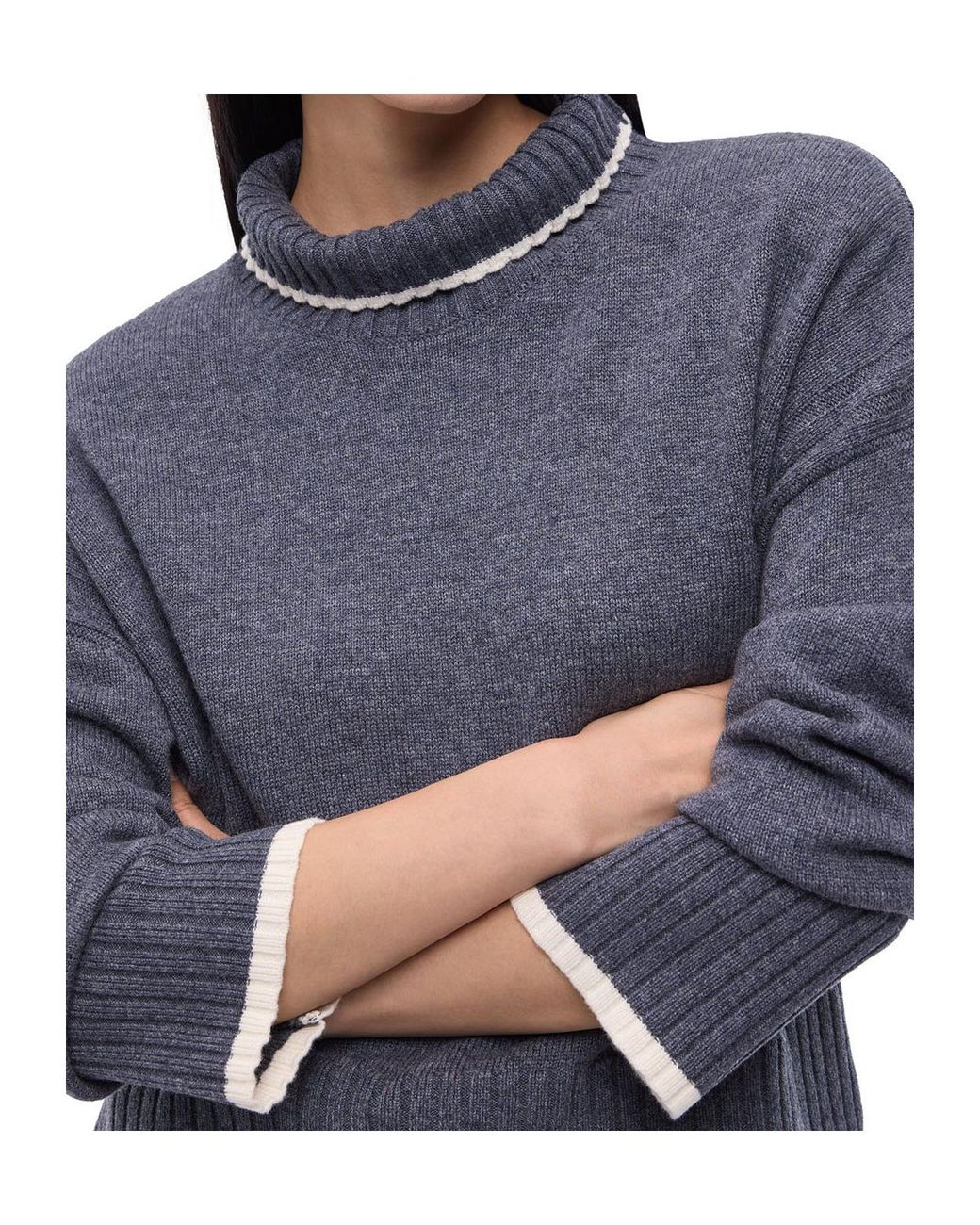 Pinko Gray Turtleneck Knitted Jumper