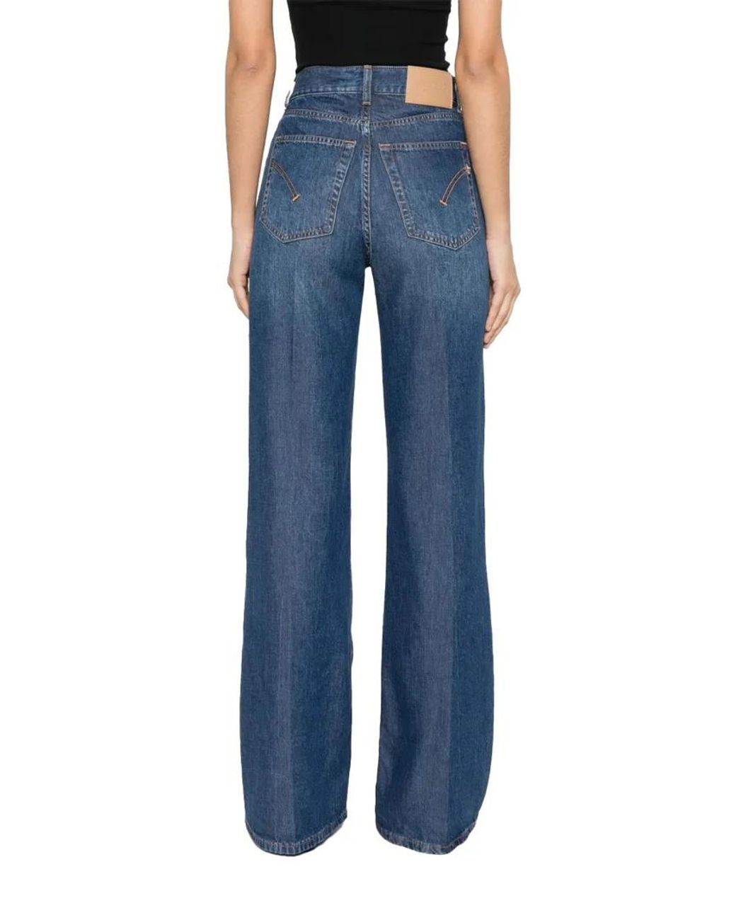 Dondup Blue Amber Wide-Leg Jeans