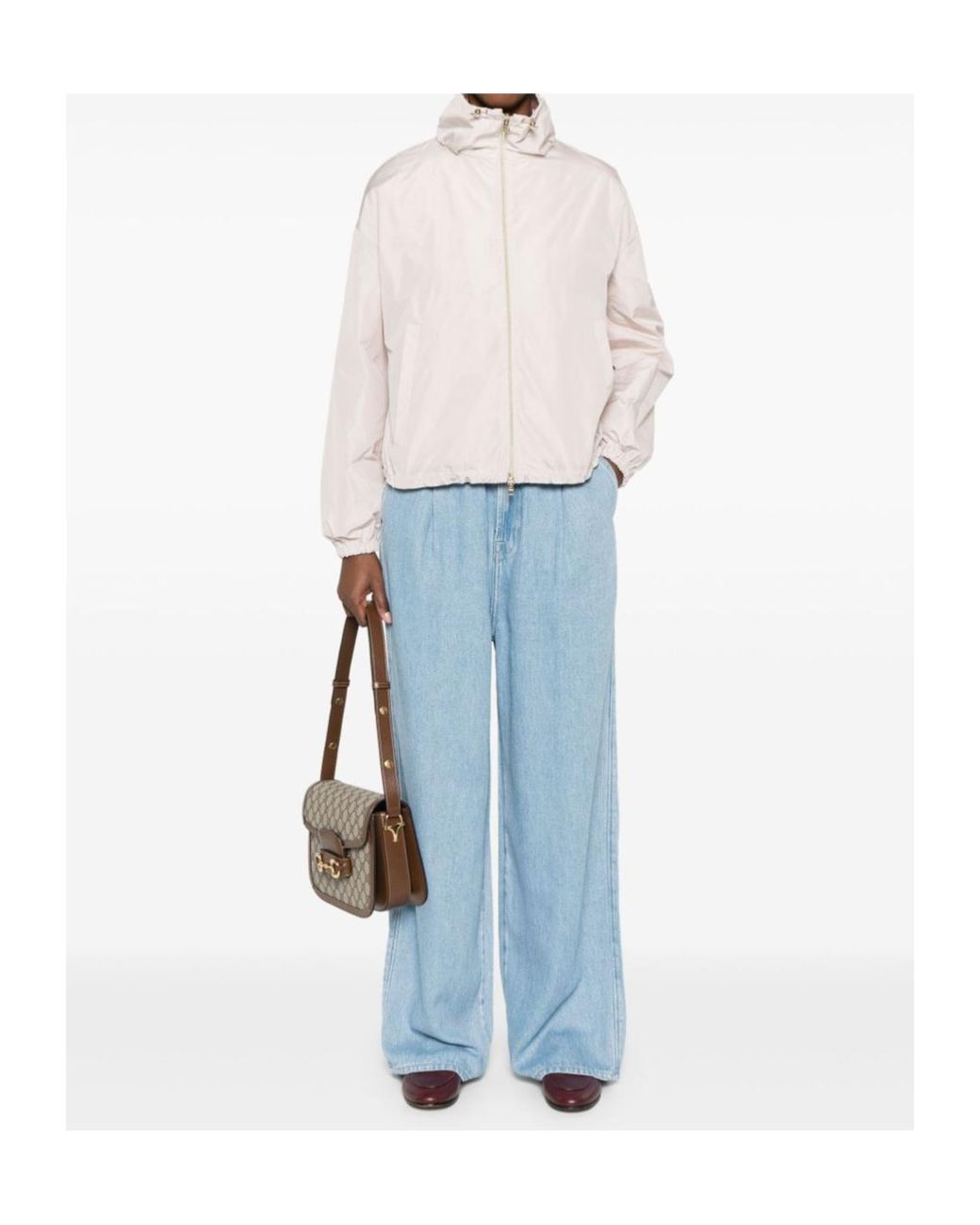 Herno Natural Drawstring Hem Zip-Up Jacket