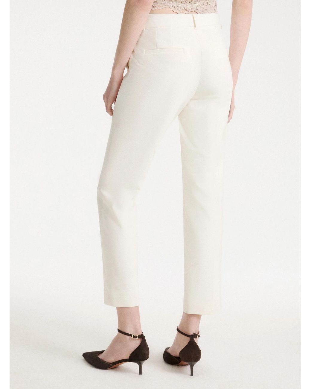 Marella White Casual Trousers With Belt Loops
