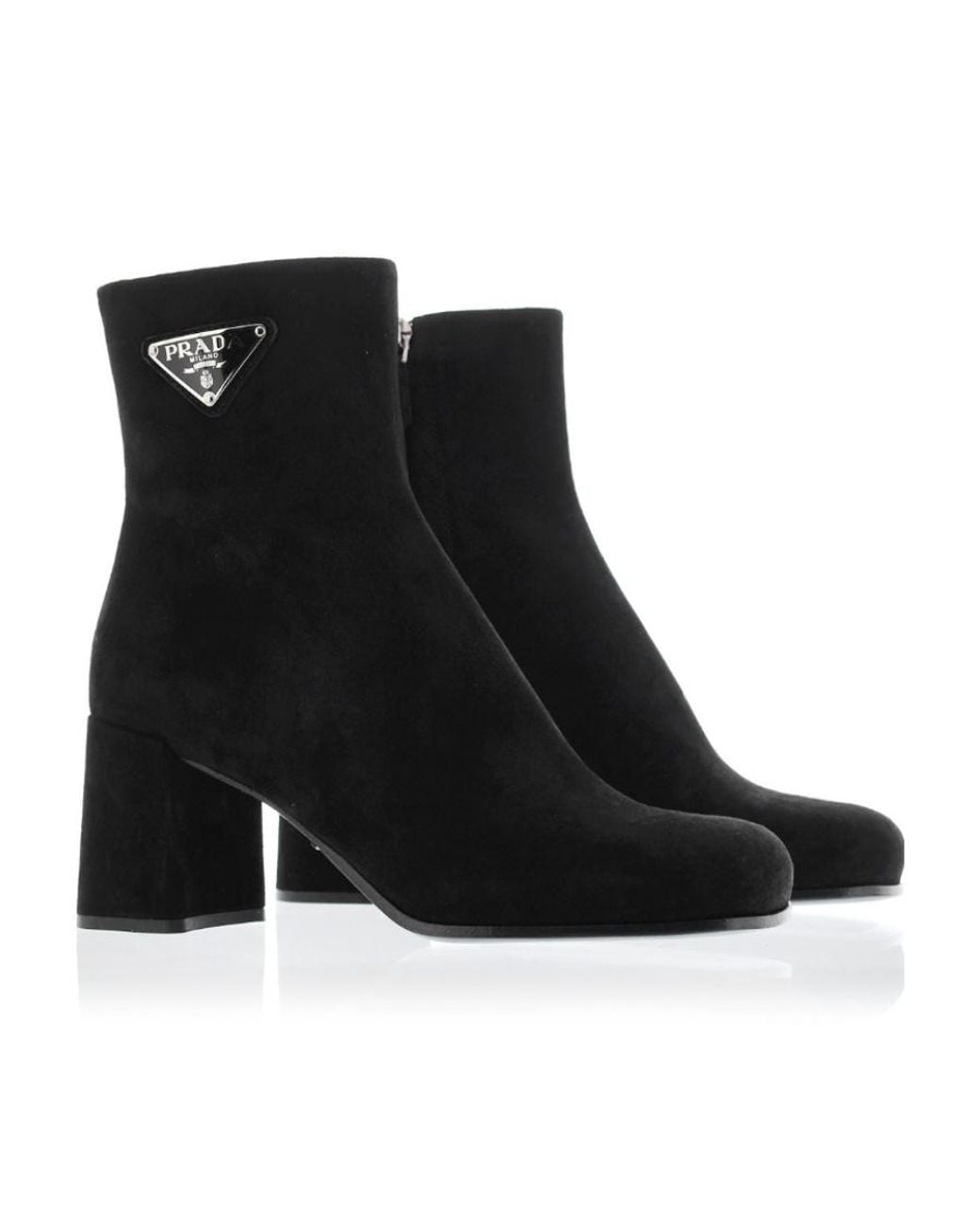 Prada Black Logo Short Boots