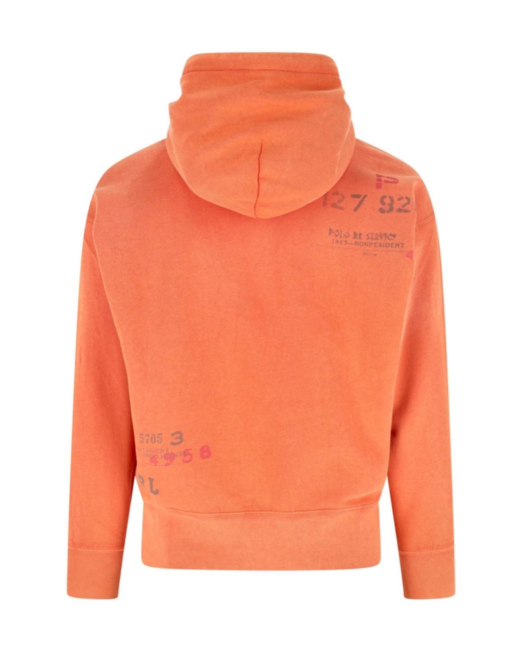 Polo Ralph Lauren Orange Printed Relaxed Hoodie for men