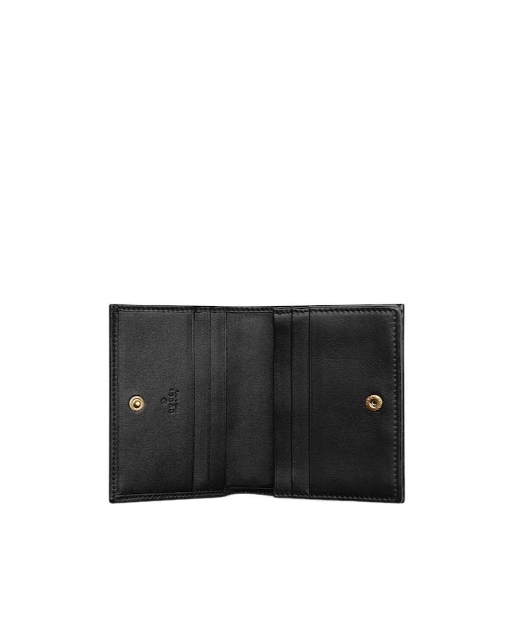 Gucci Black Gg Marmont Card Case Wallet