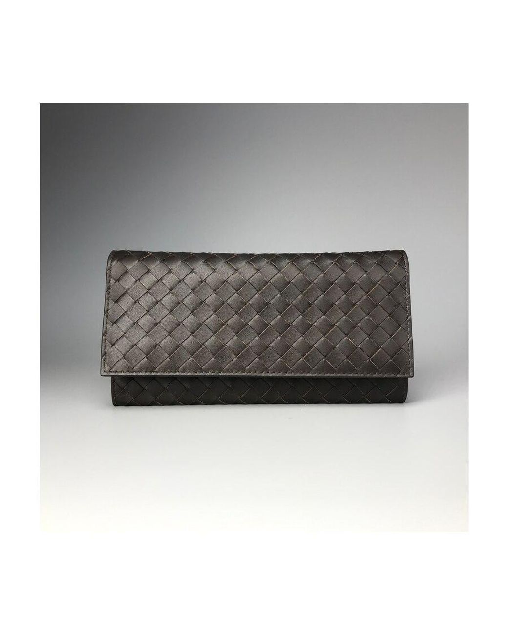 Bottega Veneta Gray Logo Folding Wallet for men