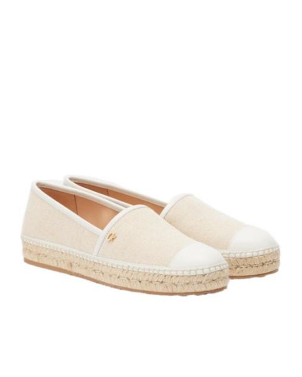 Gianvito Rossi White Leather-Trimmed Canvas Espadrilles