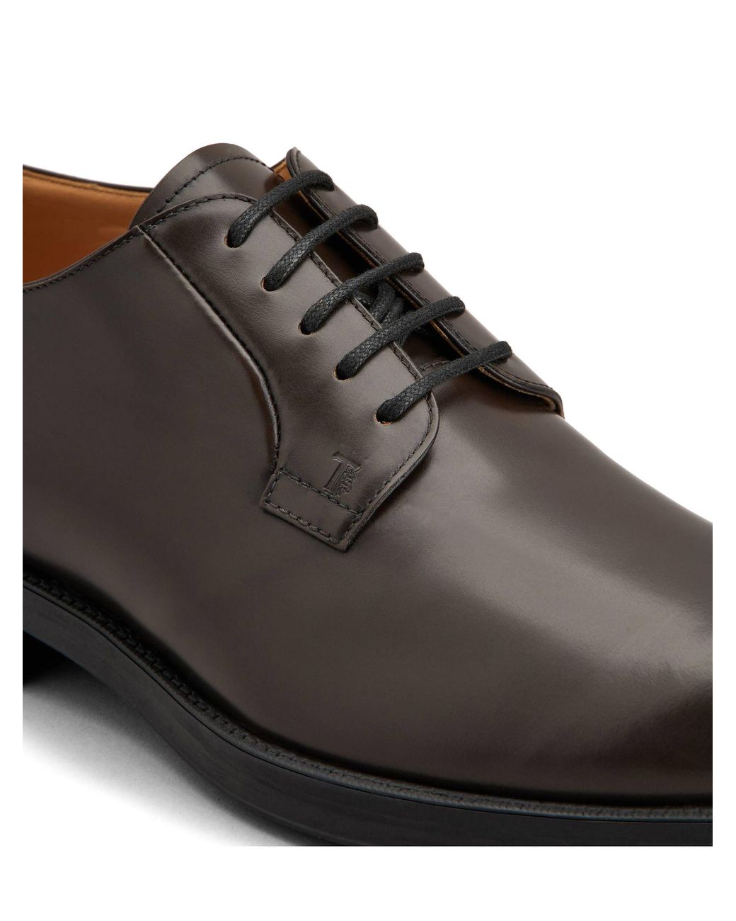 Tod's Brown Hand-Stitched Derby Shoes for men