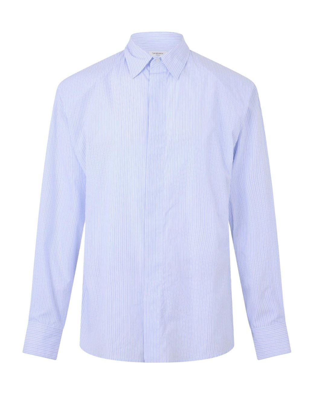 Saint Laurent Blue Long Sleeve Patterned Shirt for men