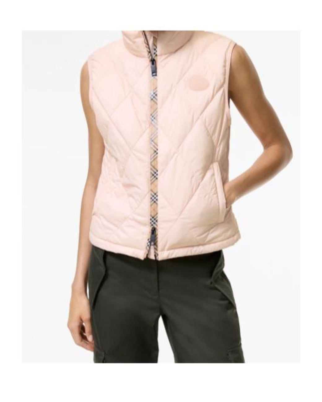 Burberry Pink Cheswick Quilted Gilet Jacket