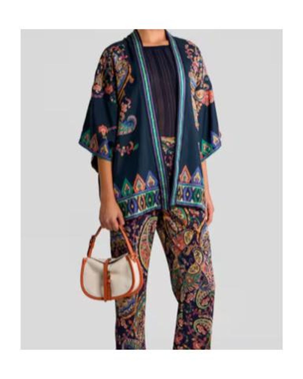 Etro Blue Pattern-Printed Open-Front Jacket