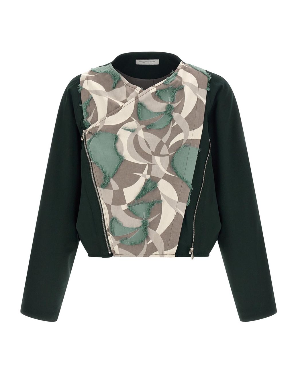 Kiko Kostadinov Green Csomor Patchwork Blouson Jacket for men