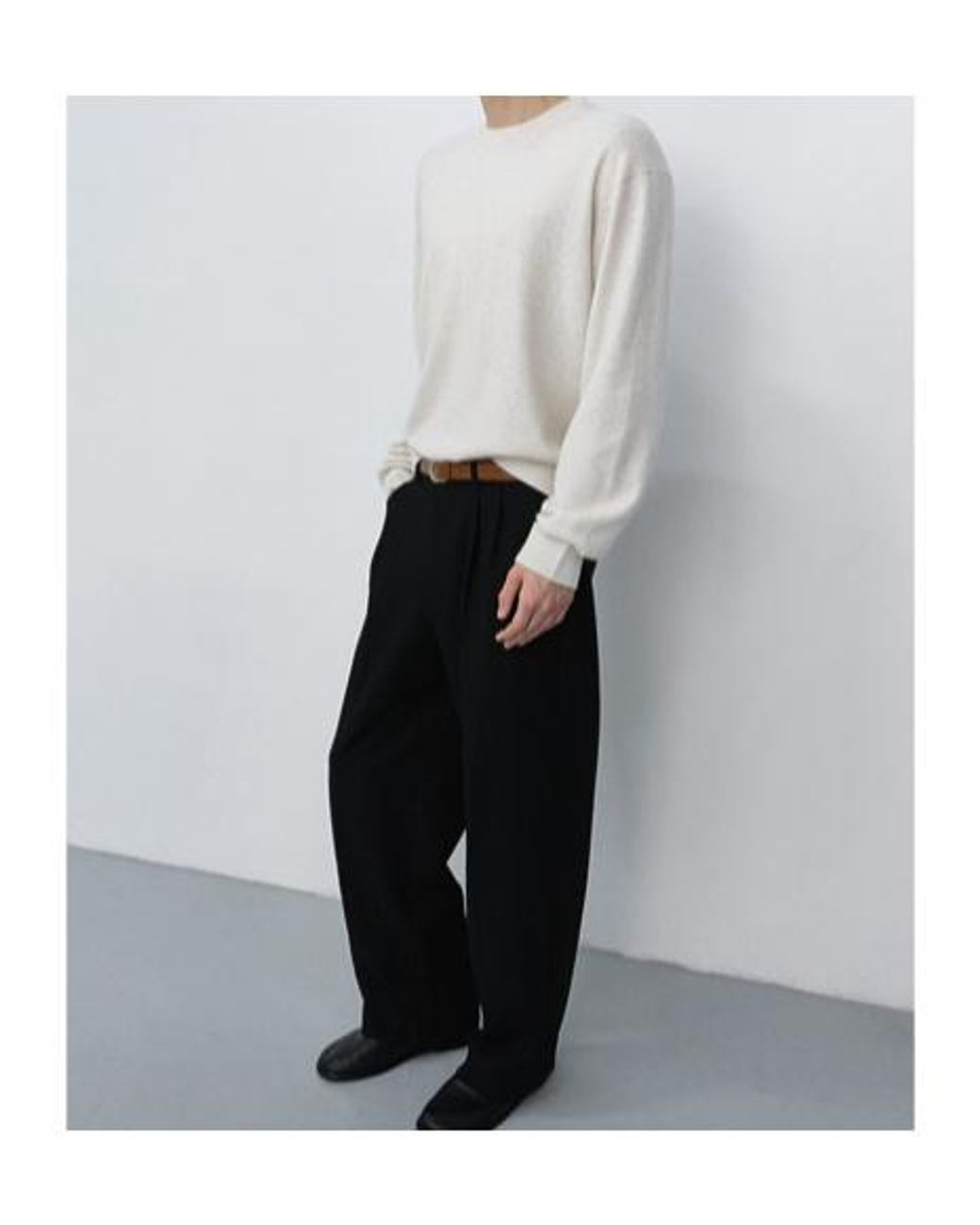 DUNST Black Double Pinch Wide-Leg Pants for men