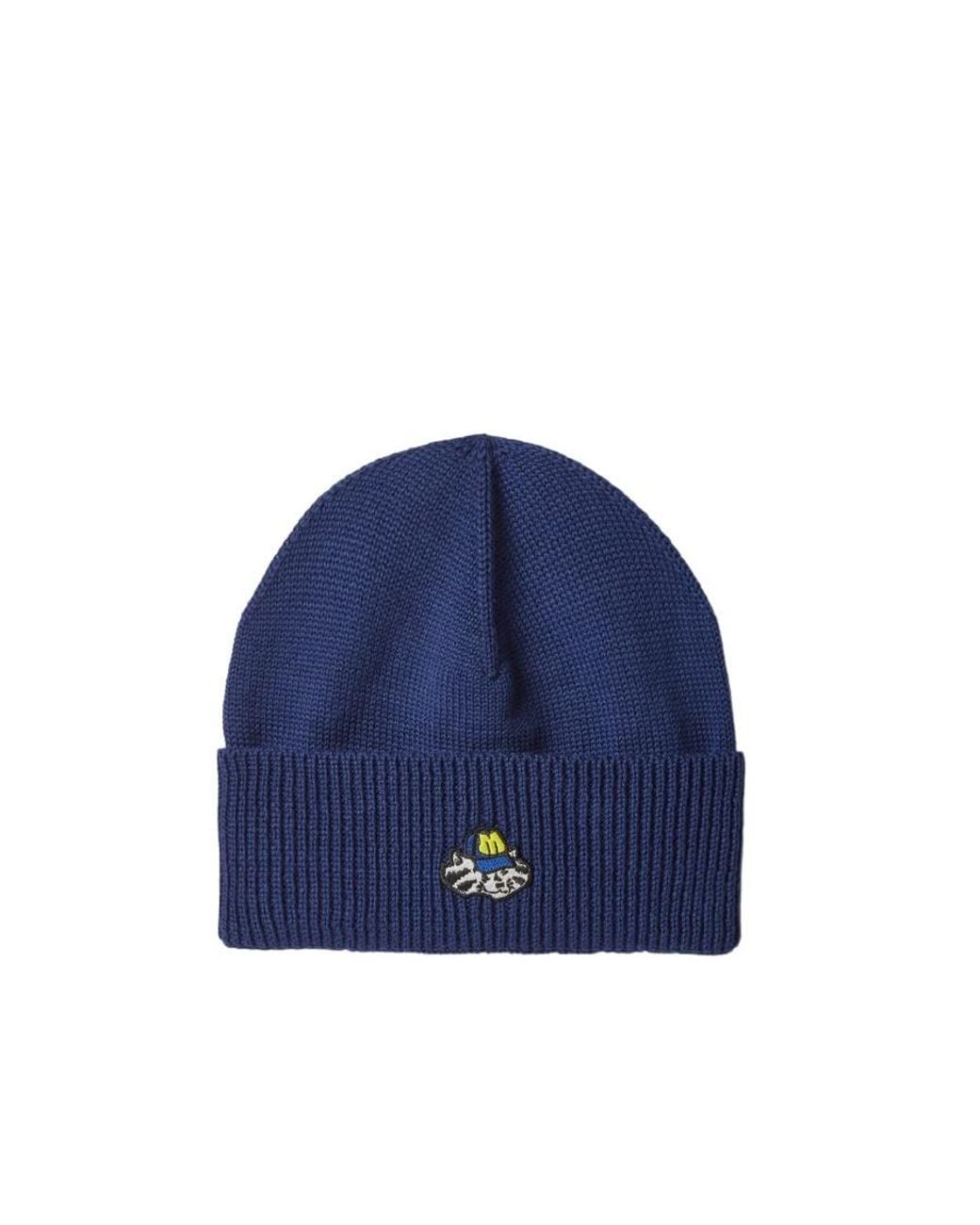 MSGM Blue Logo-Patch Pull-On Beanie for men