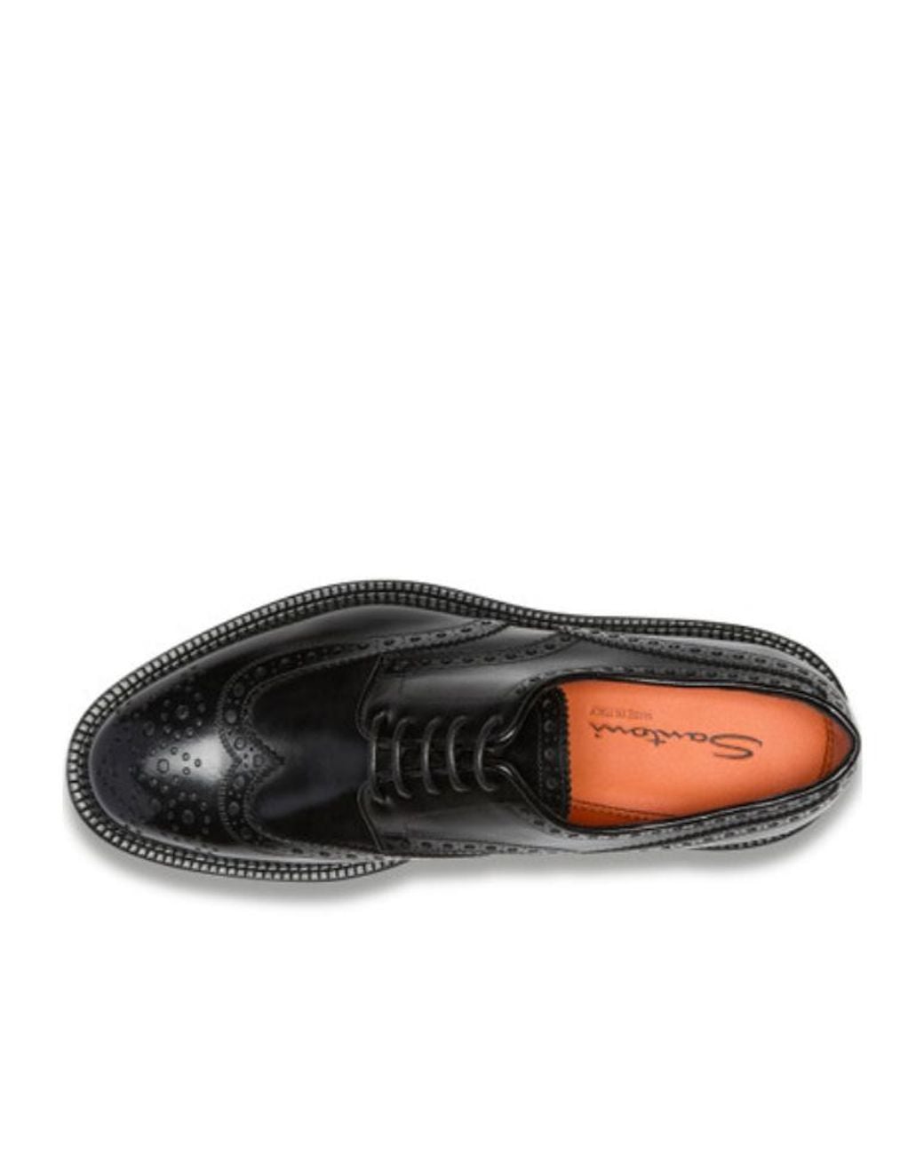 Santoni Black Brogue Lace-Up Shoes for men