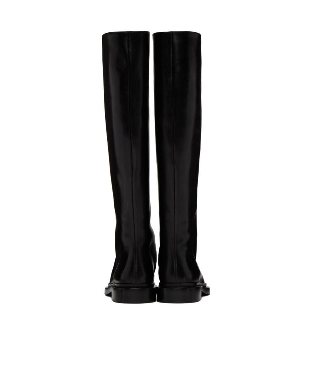 Jil Sander Black Round Toe Knee-High Boots