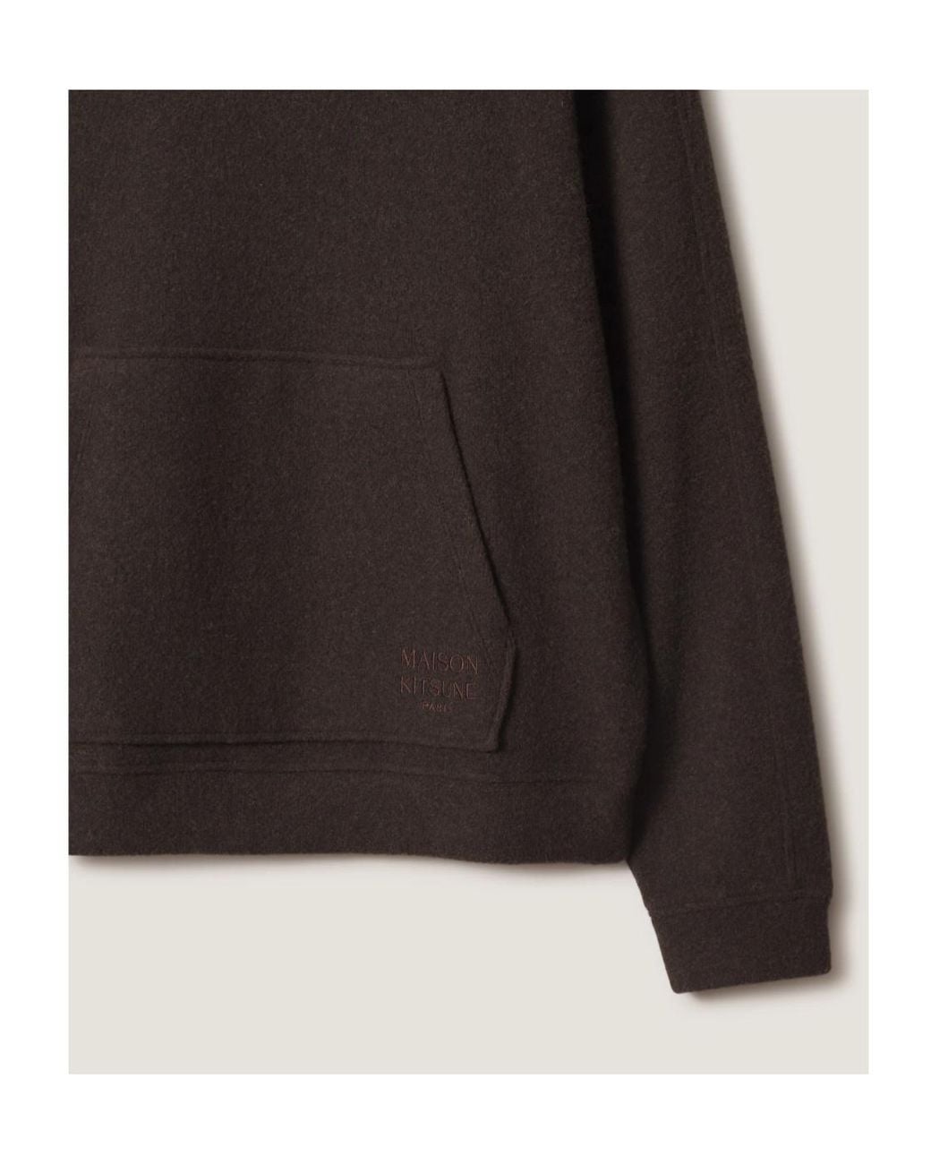 Maison Kitsuné Brown Wool Blend Fleece Comfort Hoodie for men