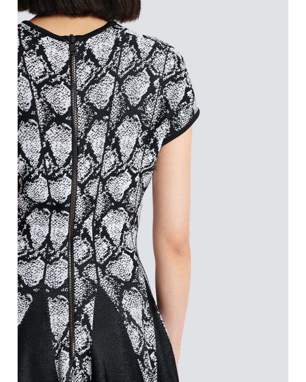 Balmain Black Jacquard Mini Dress