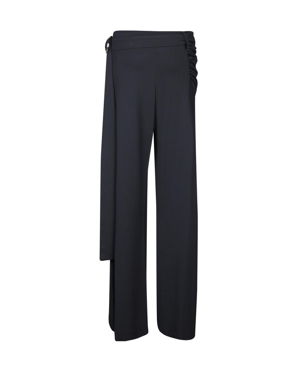 Rabanne Blue Wraparound High-Rise Palazzo Pants