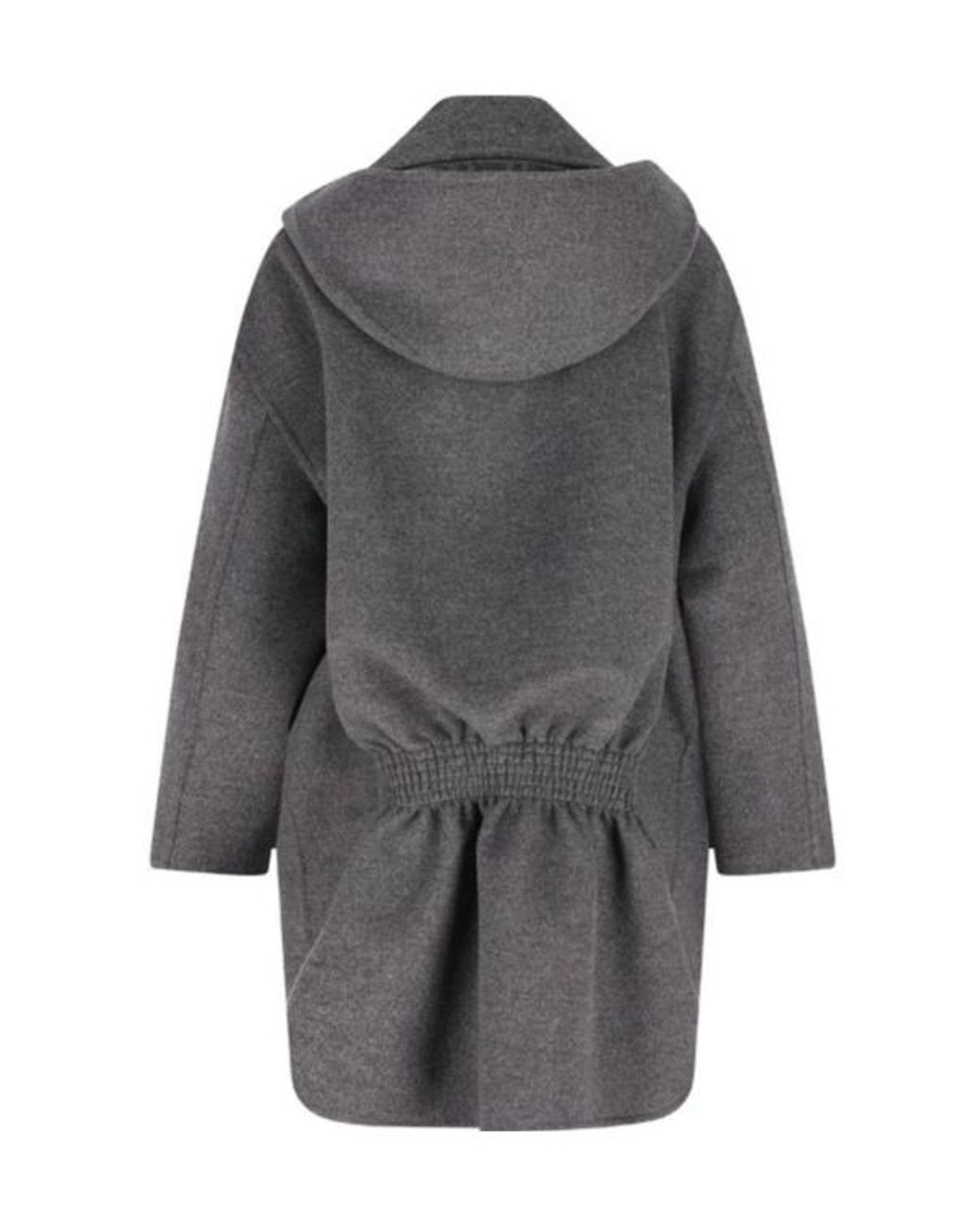 Fendi Gray Long Sleeved Hooded Coat