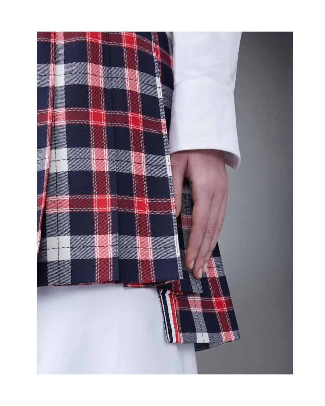 Thom Browne Checkered Pleated Mini Skirt