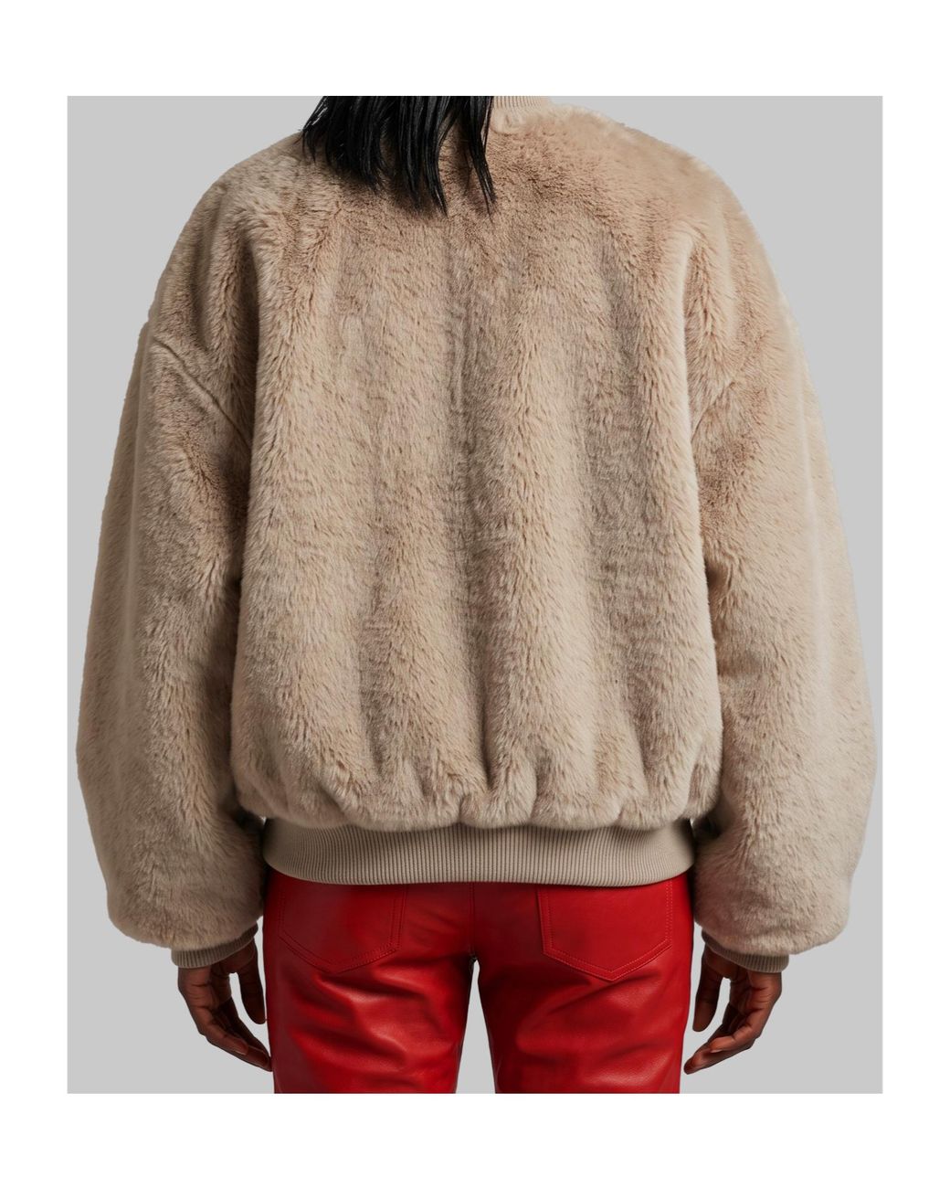 Frankie Shop Natural Senna Faux Fur Oversized Jacket