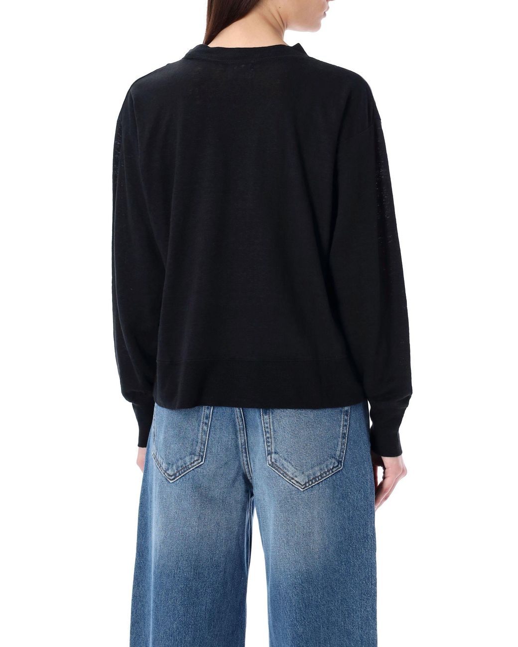 Isabel Marant Green Isabel Marant Étoile Logo Printed Long-Sleeved T-Shirt